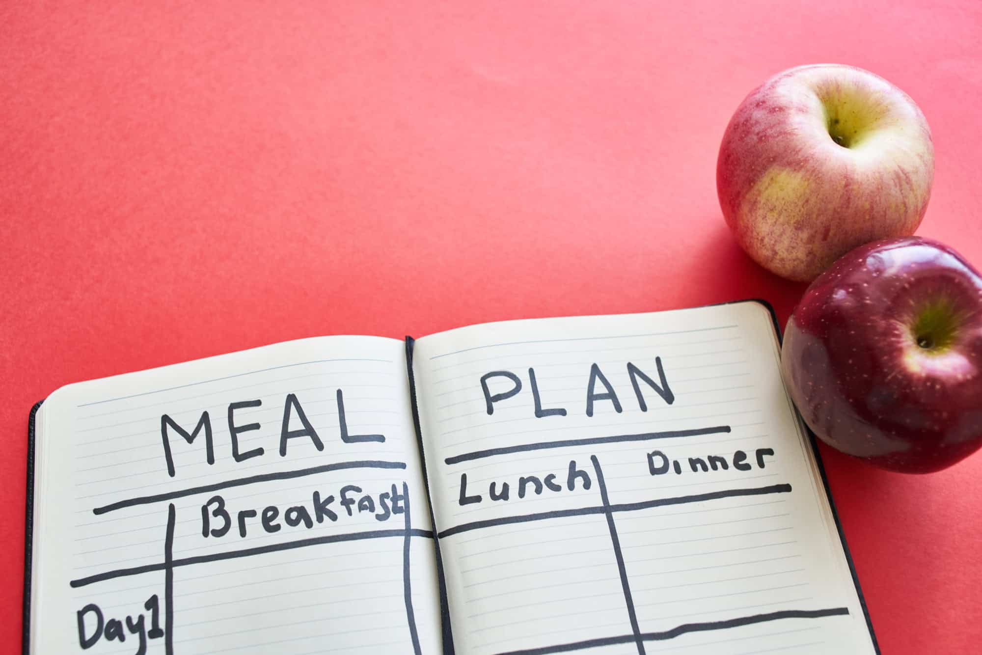High Protein Low Calorie Meal Plan on a notebook